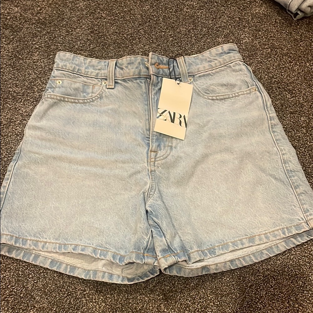 Zara Light Blue Denim Women's Shorts